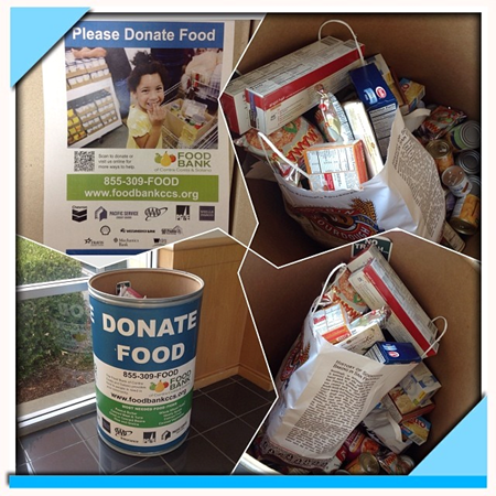 Image of donated food inside a donation bin